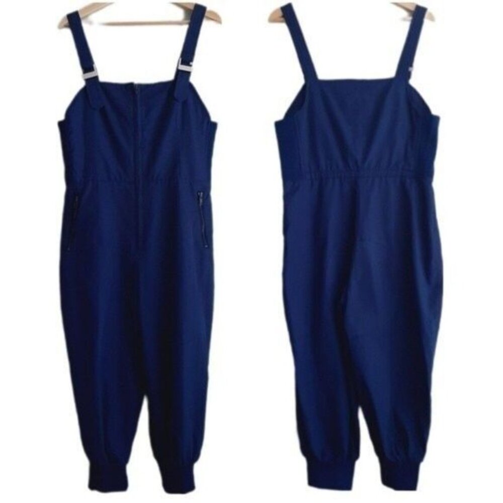 HIGH SIERRA Crop Bib Overalls Retro Blue Sz M